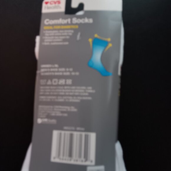 COMFORT 2 PACK WHITE SOCKS SIZE LARGE / X LARGE NWT - Picture 3 of 4
